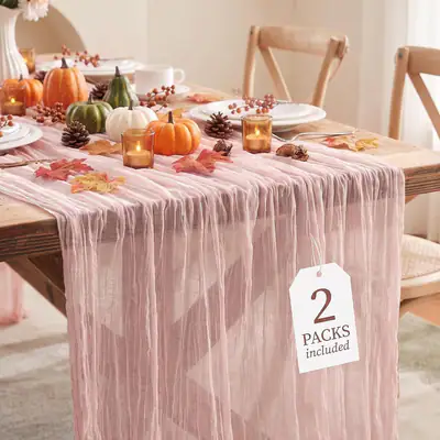 Rosa Käsetuch Tischläufer Herbst Boho Hochzeit Geburtstag Party 35x120 cm