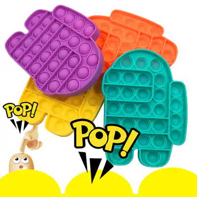 [4er Pack Multicol Popit Fidget it Pop Spielzeug Push Bubble Sensorik Set