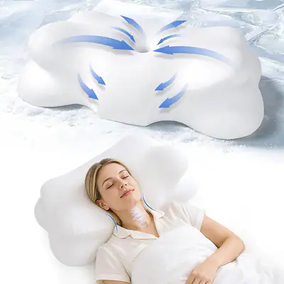 Hals Nackenkissen zum Schlafen, kühlende Memory Foam Kissen für Rücken