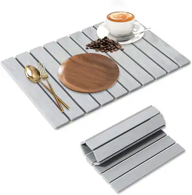 Große Stein Geschirr Trocknen Matten für Küchentheke, 24"L x 16"B, grau