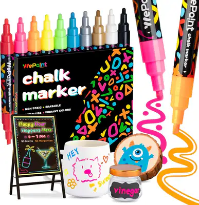 Dual Tip Flüssigkreidemarker, trocken abwischbare Marker Stifte 10er Pack |
