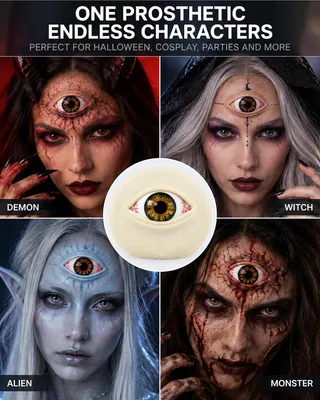 Halloween Drittes Auge Latex Prothese Horror Zombie Realistisch Falsches Auge