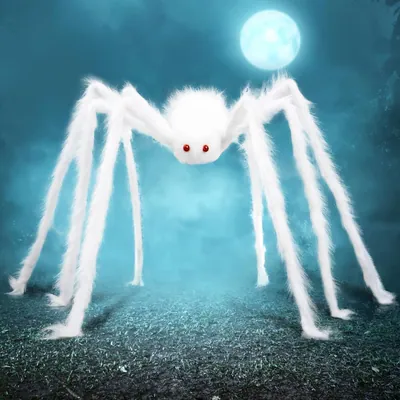 59" Halloween Outdoor riesige weiße Spinne gruselig groß Requisite Garten Rasen