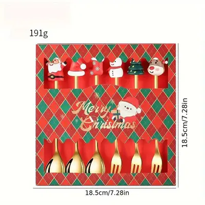 6tlg/Set Niedliche Puppe Weihnachtslöffel Set Weihnachtsgeschenk 6er Set
