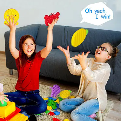Jumbo 4er-Pack Popit Fidget Spielzeug Geschenk Blase drücken sensorischer