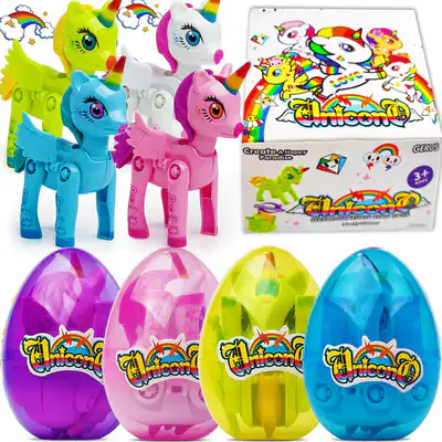 Weihnachten Einhorn Eier 4 Stück Spielzeug Strumpf Stuffers für Kinder Kinder