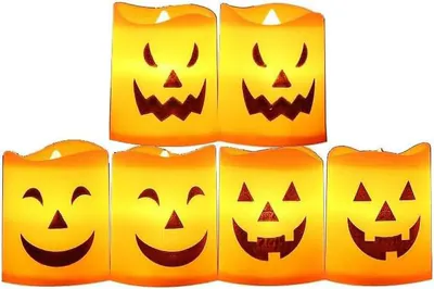6 Velas LED Halloween Naranja Sünde Lama Deko Fiesta Casa Pilas Adorno