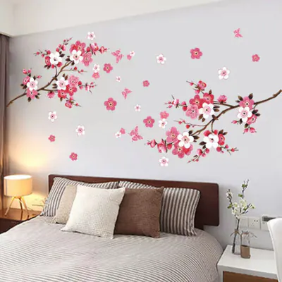 Rosa Blüte Baum Blume Wandaufkleber Vinyl Kunst Abziehbilder Wohnzimmer – neu – Sonstiges – Foto 1 von 5