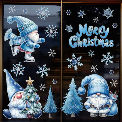 116 Stck. Weihnachten Fenster Aufkleber Cling Xmas Santa Kunst Aufkleber Wand