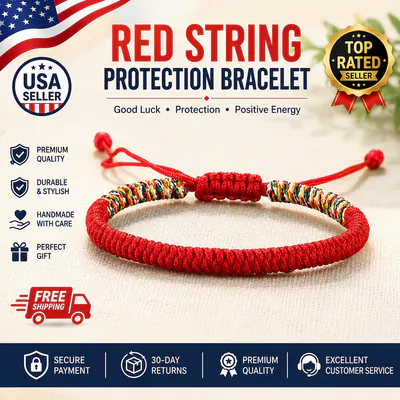 Unisex Tibetischer Buddhismus Rot Schnur Armband Geflochten Verstellbar