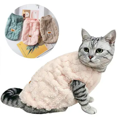 Weiche kuschelige Katzenkleidung Winter warmer Fleecepullover für kleine Hunde