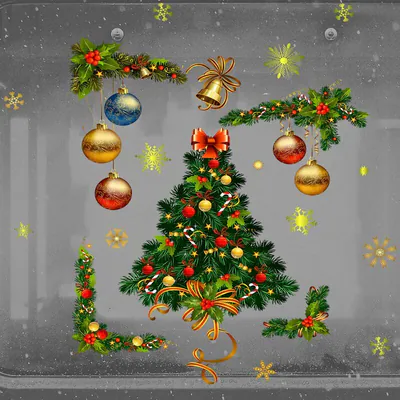 Weihnachten Weihnachtsbaum Kunst Abziehbilder Abnehmbare Fenster Aufkleber Wand