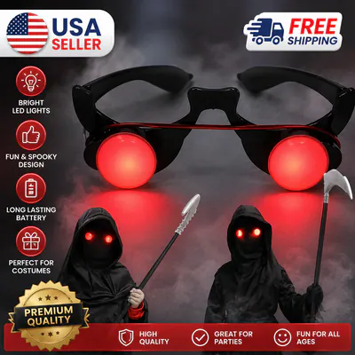 LED rote Brille Halloween gruselig beleuchtet Party Cosplay Horror Requisite