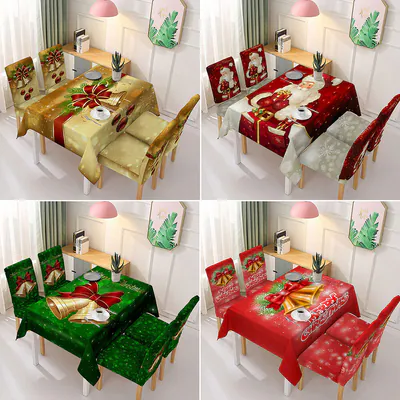 Weihnachten Tischdecke Rechteckig Tischdecke Abdeckung Xmas Party Esszimmer