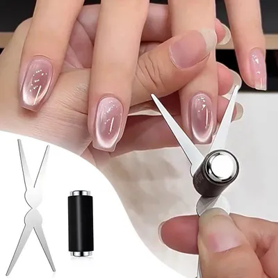 Doppelkopf French Nail Art Magnet Set 3D Stark Katzenauge Magnet Nailart Gel Pol