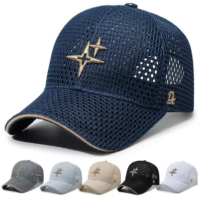 Baseball-Sportkappe Sonnenhut Sterne Stickerei Herren Damen Netz atmungsaktiv