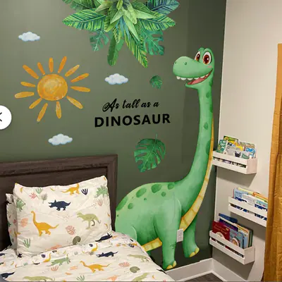 Große Dinosaurier Wandsticker Tapete Schlafzimmer Kind Aufkleber süß Cartoon
