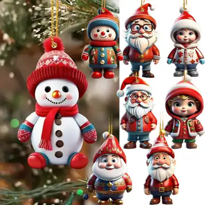 8x Frohe Weihnachten Weihnachtsschmuck Weihnachtsbaumbehang Schneemann Deko