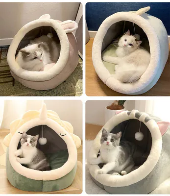Tiefschlaf Katzenbett Cartoon Faltbar Waschbar Haustier Höhle Bett für Kleine
