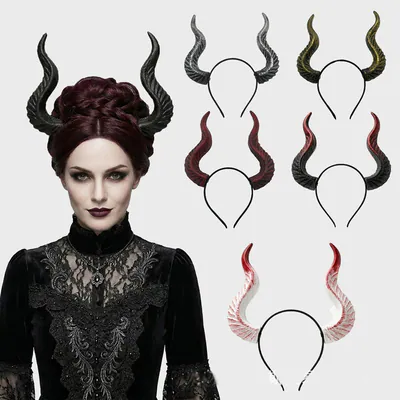 Malefiz Hörner Haarreif Damen Halloween Kostüm Teufel Hörner Cosplay Zubehör