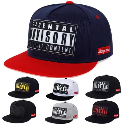 Baseballmütze Herren Damen Druckknopflasche flache Buchstaben Mode Hip Hop Rap