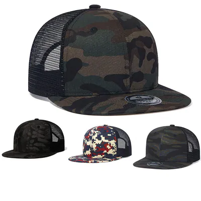 Baseballmütze Herren Damen Camouflage Trucker Mesh Hip Hop atmungsaktiv