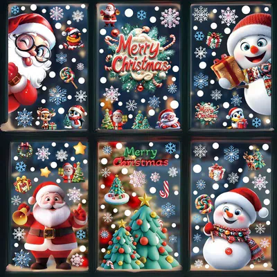 Heiß Weihnachten Fenster Aufkleber Klammern Xmas Santa Kunst Aufkleber Wand