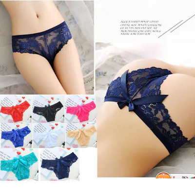Damen Sexy Blumen Spitze Slips Unterwäsche Höschen Schlüpfer Spitze G-String