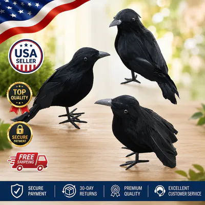 Halloween Krähe Dekoration Realistisch Schwarz Vogel Horror Party Spukhaus