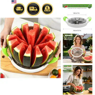 Extra großer Edelstahl Wassermelonenschneider für Zuhause Küche