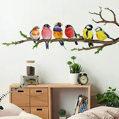 Vögel Zweig Wandaufkleber Wandbild Kunst Aufkleber Tapete Home Wanddeko