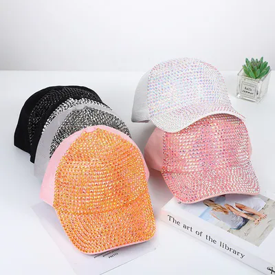 Baseballkappe Damen Herren Nieten Strass Glitzer Glitzer Sonnenhut