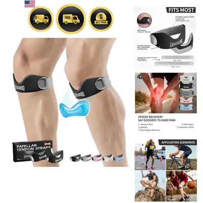 Silikon Patellasehnen Stützgurt 2er Pack, Knieband zur Knie Schmerzlinderung...
