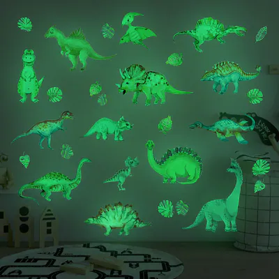Glow in the Dark Dinosaurier Wandaufkleber Kinder Jungen Mädchen Kinderzimmer