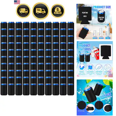 100 Stück leere Bierdosen Kühlhülsen Großpackung, schwarz