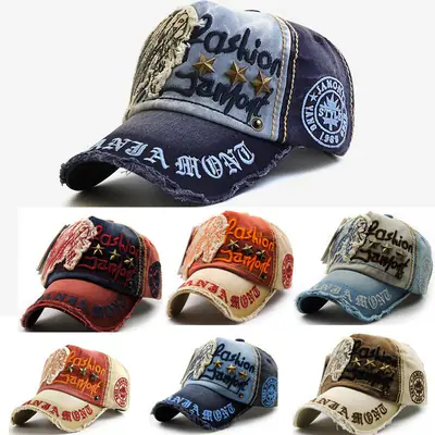 Nieten Stickerei Herren Damen Baseball Cap Snapback Sport Hip-Hop Baumwolle