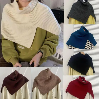 Damen Mädchen Strickschal Modisch Kapuze Cape Soild Schal Poncho Pullover