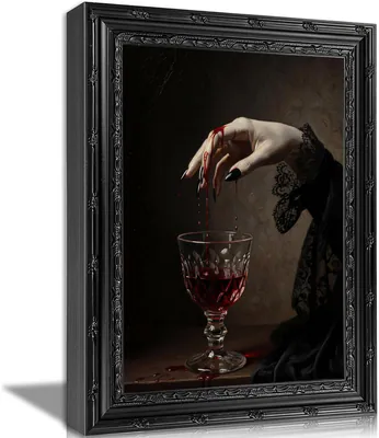 Vintage Gothic gerahmtes Wandbild, dunkle Akademie stimmungsvoll