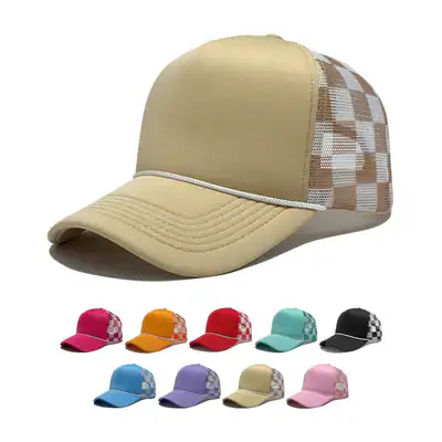 Baseballmütze Herren Damen solide Trucker Gitter Netz Hip Hop atmungsaktiv