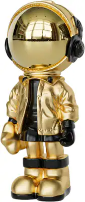 Astronauten Statue für Wohndeko, kleine Regaldekoration (gold)