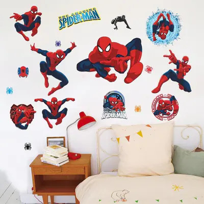 Superheld Spiderman Wandaufkleber Kind Kinderzimmer Jungenzimmer Deko Vinyl