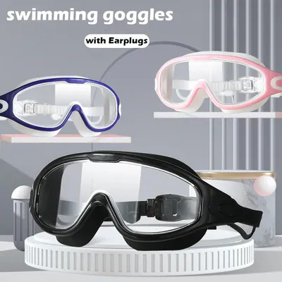 Erwachsene Schwimmbrille HD Anti-Beschlag Wasserdicht Großer Rahmen