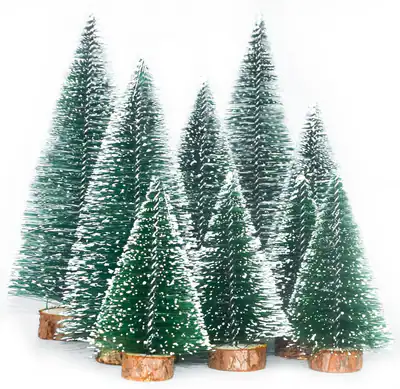 9 Stück Flaschenbürste Weihnachtsbäume, Weihnachtsdorf Zubehör, Weihnachten