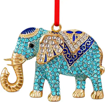 Türkis Elefant Weihnachtsschmuck - Metall Elefant Ornamente Deko