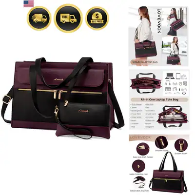 Laptoptasche für Damen 15,6 Zoll Beuteltasche Arbeit Profi Leder Computer