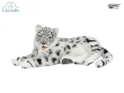 Hansa Schneeleopard Plüschtier Stofftier lebensechte Wildkatze 66 cm Tier