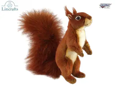 Sitzendes rotes Eichhörnchen Stofftier von Hansa 8407 - brandneu - Lincrafts UK