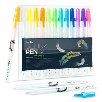 Gel Tinte Kugelschreiber 12 Farben Weiß 12 Stück Set