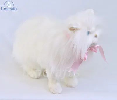 Hansa stehende weiße Katze 4222 Plüschtier Kuscheltier verkauft von Lincrafts