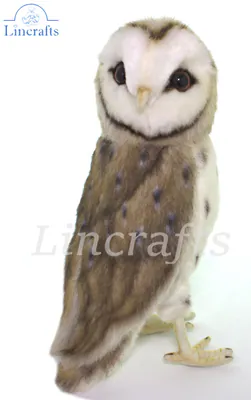 Hansa Schleiereule 7644 Stofftier Greifvogel + Grußkarte Lincrafts UK Est.1993